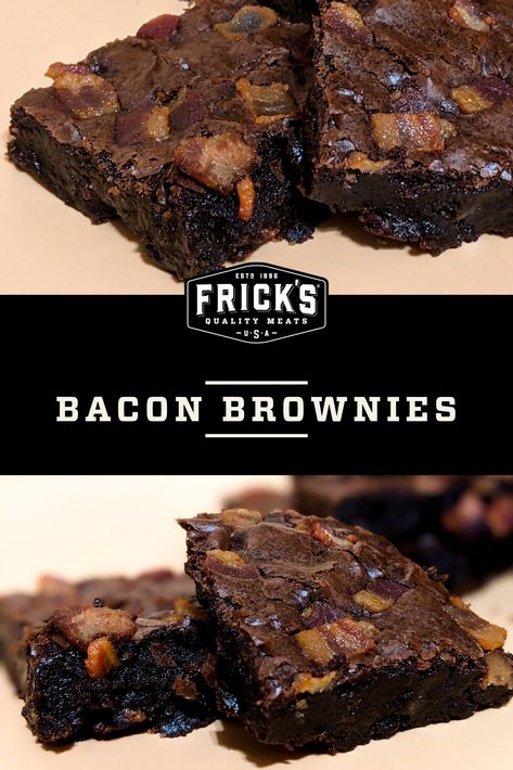 Bacon Brownies Smoked Brownies, Bacon Brownies, Chocolate Bacon, Dark Chocolate Brownies, Brownie Ingredients, Brownie Batter, Brownies Recipe, Baked Goodies, Bacon Bits