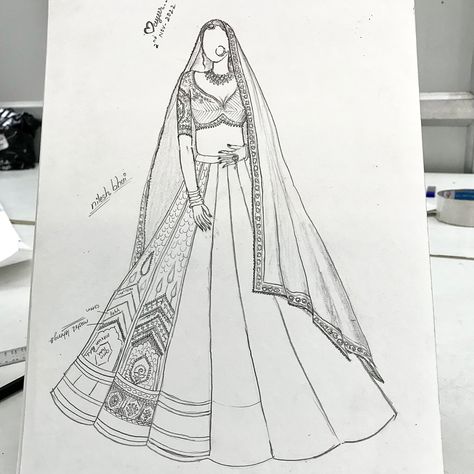 #illustration #illustrationartists #illustrationoftheday #illustrationdesign #indianfashion #indianfashionblogger #art #artistsoninstagram #embroidery #embroideryart #embroiderydesign #embroiderypattern #mayuramreliya #2022 #sketch #sketchoftheday How To Draw Lehenga Sketch, Lehanga Drawing Design, Lehenga Pencil Sketch, Lehanga Sketches Drawing, Bridal Lehenga Sketch Drawing, Lehenga Designs Sketches, Lehenga Embroidery Design Sketch, Indian Fashion Sketches, Lehanga Illustration Sketch