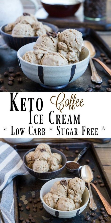 Keto Coffee Ice Cream, Keto Ice Cream Recipes, Low Carb Ice Cream Recipe, Sugar Free Ice Cream, Low Carb Ice Cream, Keto Coffee, Keto Ice Cream, Coffee Ice, Fat Bomb Recipe