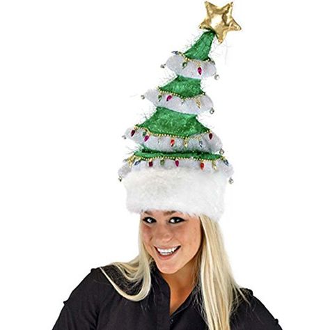 Crazy Christmas Hats Elf, Reindeer, Santa & Much More‎ Crazy Santa Hat, Diy Christmas Hats To Wear, Santa Hat Decorating Ideas To Wear, Decorate Santa Hats Ideas, Crazy Christmas Hat, Christmas Hats Ideas, Creative Ugly Christmas Sweater, Diy Christmas Hats, Funny Christmas Hats