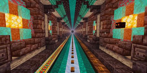 Minecraft nether tunnel warped forest Minecraft Nether Path Design, Minecraft Nether Highway Design, Minecraft Nether Railway Ideas, Warped Forest Minecraft, Minecraft Nether Tunnel Designs, Nether Highway Design, Nether Tunnel Design, Nether Tunnel Minecraft, Nether Highway