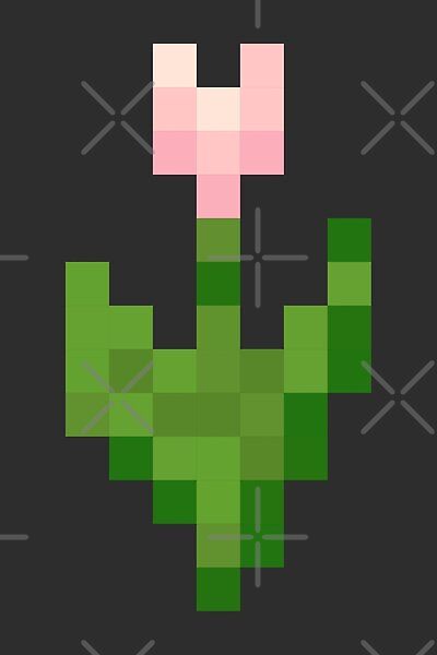 Pixel Art Diy Room Decor, Pink Tulip Minecraft, Block Art Minecraft, Minecraft Flower Drawing, Minecraft Tulip Pixel Art, Minecraft Tulip Diy, Tulips Minecraft, Minecraft Flower Pixel Art Grid, Pixel Art Ideas Room