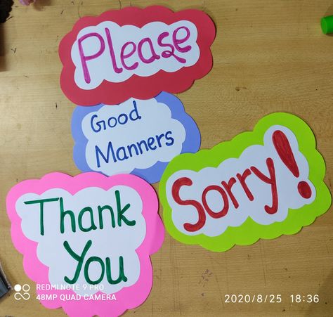 Good manners for kindergarten Manners Math Activities, Good Manners Worksheets For Kindergarten, Good Manners Worksheets For Kids, English Tlm Ideas, Tlm Ideas, Manners Preschool, Middle School Bulletin Boards, Kites Craft, School Designs