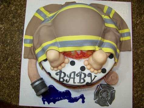 top view of the Fireman theme baby shower cake: would have been perfect for my babyshower for Sean and Will...  However, my cake was pretty awesome! Fireman Baby Showers, Firefighter Baby Showers, Autumn Pics, Fire Fighter Cake, Fireman Cake, Firefighter Baby, Firefighter Party, Firefighter Decor, Hazel Grace