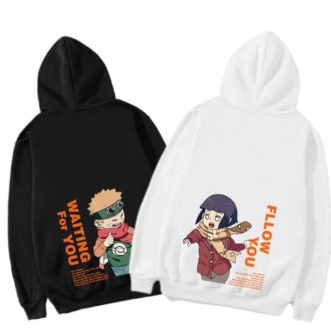 Streetwear Fashion Casual, Hoodies Couple, Male Streetwear, Naruto Y Hinata, Naruto Hinata, Black Tracksuit, Cheap Hoodies, Naruto And Hinata, Collared Sweatshirt