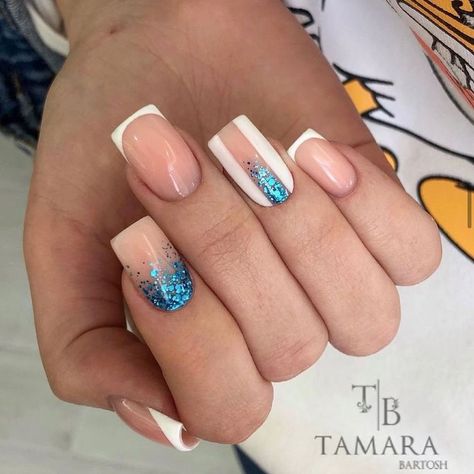 Turkish Blue Nails, Cc Nails, Blue Ombre Nails, Mickey Nails, Beauty Hacks Nails, Elegant Nail Art, Cute Nail Art Designs, Short Nails Art, Basic Nails