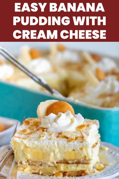 Banana Pudding With Cream Cheese Banana Pudding With Cream Cheese, Pudding With Cream Cheese, Old Fashioned Banana Pudding, Easy Banana Pudding, Banana Pudding Recipe, Vanilla Wafers, Pudding Recipe, Banana Pudding, Summer Desserts