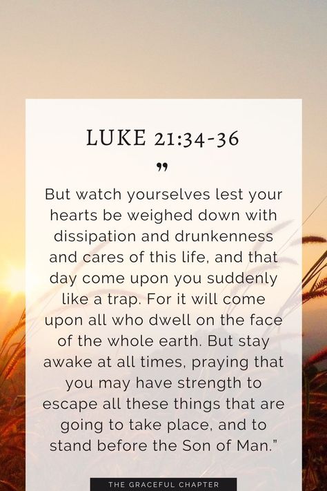 Luke 21:34-36 Second Coming Of Jesus, Luke 21, The Graceful Chapter, The Judgment Day, Bible Journaling For Beginners, Jesus Second Coming, Judgment Day, The Second Coming, Son Of Man