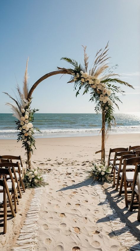 Brighten your boho beach wedding with these 11 vibrant color schemes. From earthy neutrals to bold tropical hues, find the perfect palette for a coastal chic or bohemian beach celebration. #BohoBeachWeddingColorSchemes #BohoWeddingDecor #BohemianWeddingInspo #BeachWeddingColors Modern Boho Beach Wedding, Upscale Beach Wedding, Jungle Beach Wedding, Chill Beach Wedding, Thailand Beach Wedding, Tropical Wedding Theme Color Palettes, Magical Beach Wedding, Beach Wedding Ceremony Set Up, Wedding Colors For Beach Wedding