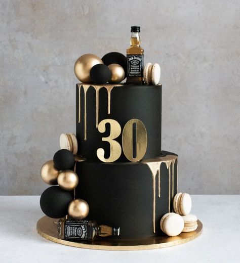 Black And White 50th Birthday Cake, 30th Birthday Cake For Him Men, 40 Birthday Cakes Men, Birthday 30 Men Decor, 30 Bday Cake For Men, Black Cake Men, 30th Birthday Men Cake, Two Tier Birthday Cake For Man, Manly Cake Ideas