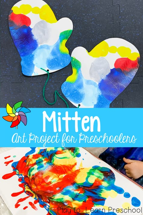 Learn about symmetry while making gorgeous \"fridge-worthy\" mittens with this simple craft for preschoolers. Clothes Preschool Craft, Mitten Art Preschool, Clothing Study Creative Curriculum Ideas, Mitten Preschool Craft, The Mitten Craft Preschool, Clothing Theme Preschool, Clothing Study Preschool, The Mitten Craft, Clothing Study Creative Curriculum