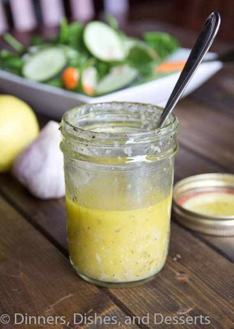 Dill Vinaigrette Dressing, Lemon Garlic Vinaigrette, Dill Vinaigrette, Garlic Vinaigrette, Lemon Vinaigrette, Vinaigrette Recipes, Homemade Salads, Vinaigrette Dressing, Homemade Salad Dressing