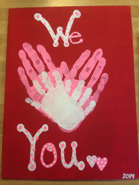 Hand Print Art, Valentines Bricolage, Baby Art Projects, Valentine's Day Crafts For Kids, Valentine Crafts For Kids, First Home Gifts, Diy Gifts For Kids, Diy Father's Day Gifts, Handprint Crafts