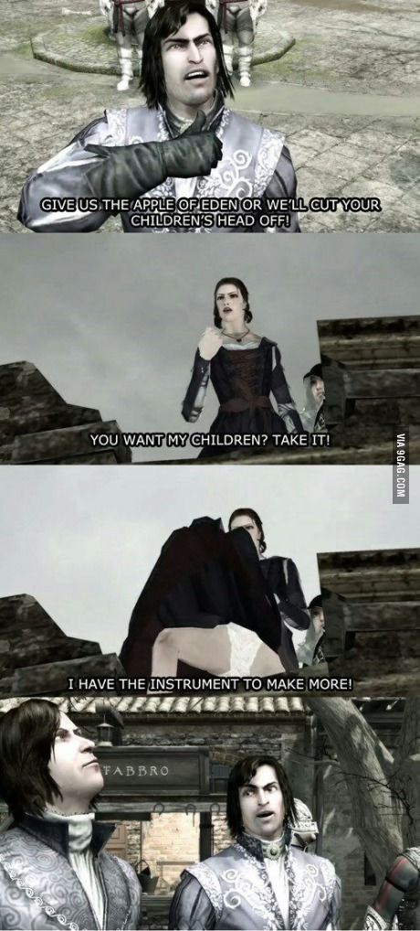 That will show them. (Assassins Creed 2) Assassins Creed Memes, Assassin's Creed Ezio, Assassins Creed Funny, Jacob Frye, Assassins Creed Ii, Connor Kenway, Assassins Creed 2, Assassins Creed Series, Assassins Creed 3