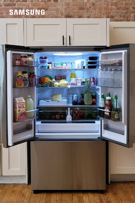 Looking for food inspo? Well, we’ve got a fridge for you! It’s fun to fill up your fridge with delicious food or Valentine snacks (you can never be too ready) when you have so much room. Fridge Double Door, Valentine Snacks, Money Board, Double Door Fridge, Types Of Ice, Valentines Snacks, Samsung Fridge, Double Door Refrigerator, Food Inspo