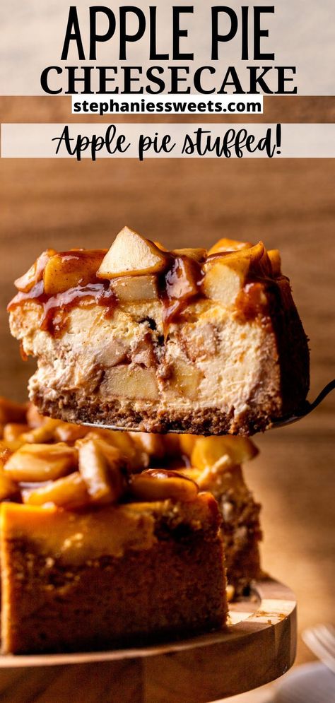 Cheesecake Apple Pie, Apple Pie Cheesecake Bars, Amazing Cheesecake, Apple Crumble Cheesecake, Cheesecake Apple, Crumble Cheesecake, Apple Pie Cheesecake, Cheesecake Bar, Caramel Dessert Recipes