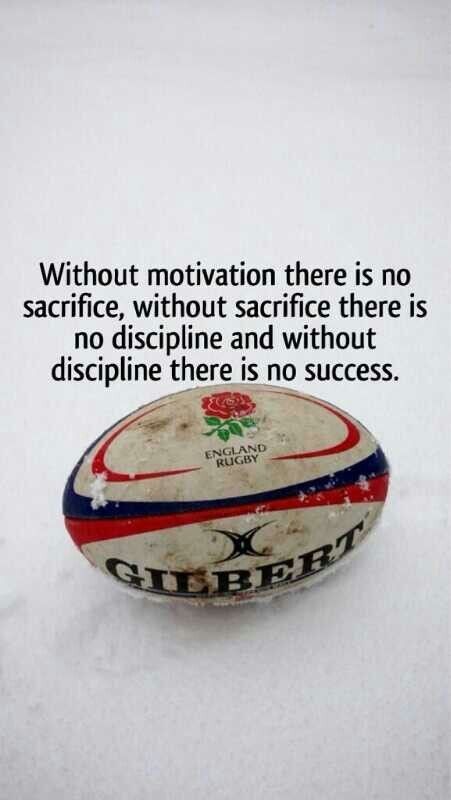 Without motivation there is no sacrifice, without sacrifice there is no discipline and without discipline there is no success. // Words to live by. Rugby Motivation, Rugby Rules, Rugby Wallpaper, Rugby Quotes, Rugby Mom, Rugby Girls, Rugby Coaching, English Rugby, Womens Rugby