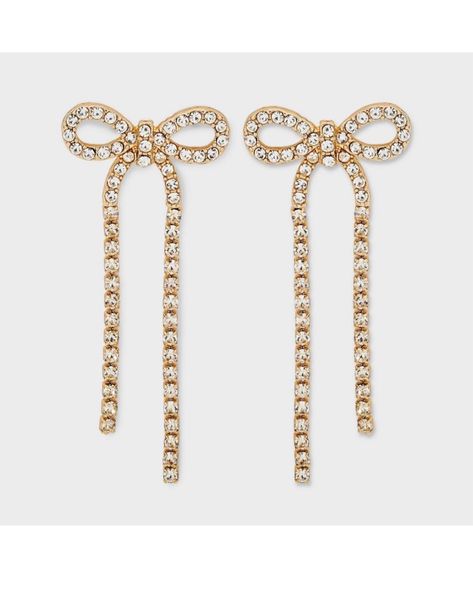 Shop Clear Pave Bow Drop Earrings - A … and other curated products on LTK, the easiest way to shop everything from your favorite creators. Studded Shoes, Fancy Things, Asymmetrical Earrings, Bow Shoes, Holiday Wear, Prom Outfits, Pearl Hoop Earrings, Bow Earrings, Ballet Pumps