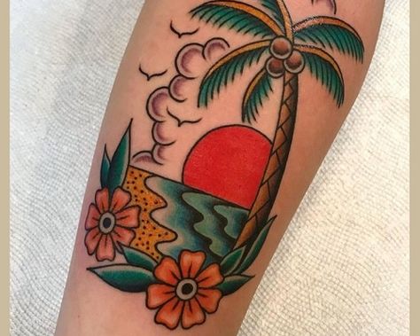 The 11 Best Palm Tree Tattoo Designs in 2022 for Tree Lovers Crochet Tattoos, Knitting Tattoos, Traditional Tattoo Artwork, Palm Tree Tattoos, Tree Tattoo Color, Embroidery Tattoos, Sewing Tattoos, Hawaii Tattoos, Turtle Tattoo Designs