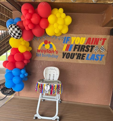 Thank you @breannablacketer for choosing the best first birthday party theme ever! And for letting me be part of your baby’s celebration🏁 Happy Birthday, Waylon! #firstbirthday #firstbirthdayparty #firstbirthdayideas #talladeganights #rickybobby #birthdayparty #birthdaypartydecor #birthdaypartyideas #handpainted #handpaintsigns Taladaganights 1st Birthday Party, First Bday Boy Birthday Themes, Talledaga Nights First Birthday Party, Ricky Bobby First Birthday Party, Race Car Birthday Party Ideas 1st, Talladega Nights First Birthday Party, If Your Not First Your Last Birthday, 1 Year Party Ideas, Nascar 1st Birthday Party