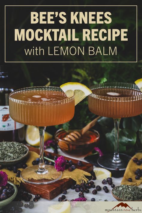 Many people drink alcohol for two main reasons—the social aspect of sipping on a tasty beverage at gatherings and taking the edge off from a stressful day or situation. What if we told you that we have an alcohol-free herbal drink that will check the same boxes?

This Bee's Knees Mocktail brings the flavor of juniper, honey, and lemon with nerve-soothing lemon balm for a tasty and effective zero-proof beverage!

#mocktailrecipe #alcoholfreedrinks #alcoholfree #zeroproof
#lemonbalm #herbaldrinks Lemon Balm Cocktails, Drinks For Studying, Infused Honey Recipes, Herbal Mocktails, Photography Tea, Herbal Drink, Alcohol Free Drinks, Mountain Rose Herbs, Dish Ideas