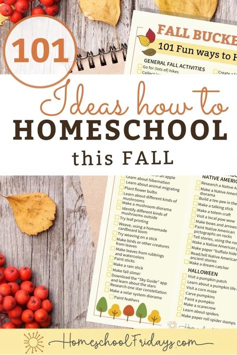 Fall Bucket List for Kids -101 fun Homeschooling Ideas for the Fall | Looking for fun homeschooling ideas for the fall? FREE printable fall bucket list for kids, packed with fun things you can do together! #fallactivities #autumnkids #homeschoolideas Fun Homeschooling Ideas, Fall Bucket List For Kids, Thanksgiving History, How To Homeschool, Homeschool Education, Fun Fall Activities, Homeschooling Ideas, Homeschool Learning, Fall Bucket List