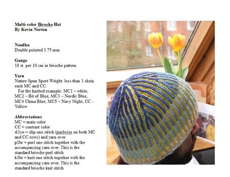 The Multi-color Brioche hat knitted in the round Raverly Patterns, Brioche Crochet, Brioche Hat, Brioche Pattern, Brioche Knitting Patterns, Gloves Knitting, Beret Pattern, Brioche Knitting, Brioche Stitch