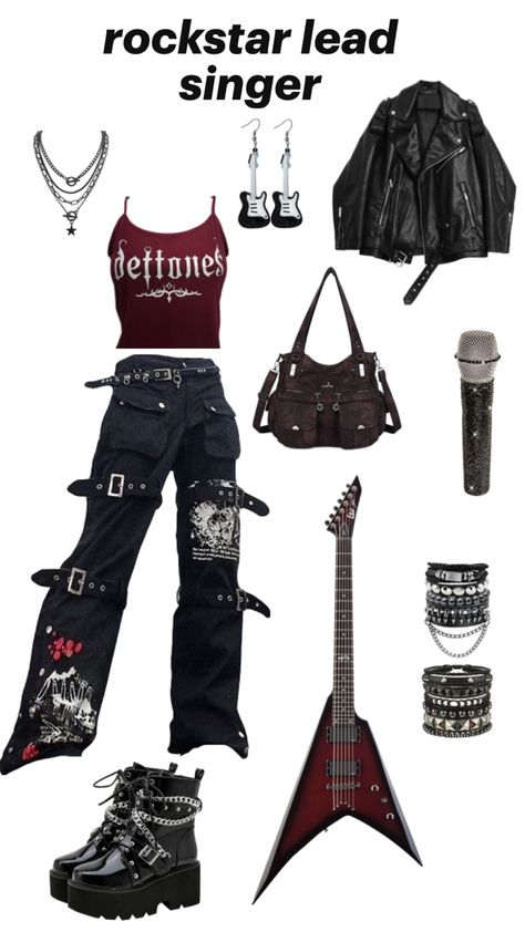 Rock Girl Aesthetic Outfits, Grunge Outfits Skirt, Lazy Grunge Outfits, Rockstar Oc, Mcr Outfits, 90s Punk Fashion, Rock N Roll Outfit, Alt Closet, Alternative Fits