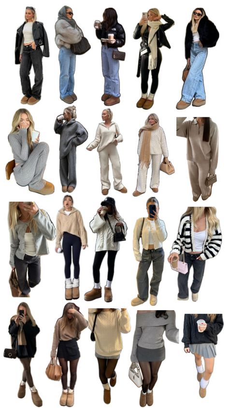 Winter Baddie Outfits Casual School, Airport Outfit Uggs, Winter Outfits For Trip, Outfits For Ugg Boots, Mango Winter Outfits, Fits With Uggs Tasman, Ugg Boots Platform Outfit, Style Tasman Uggs, Style With Ugg