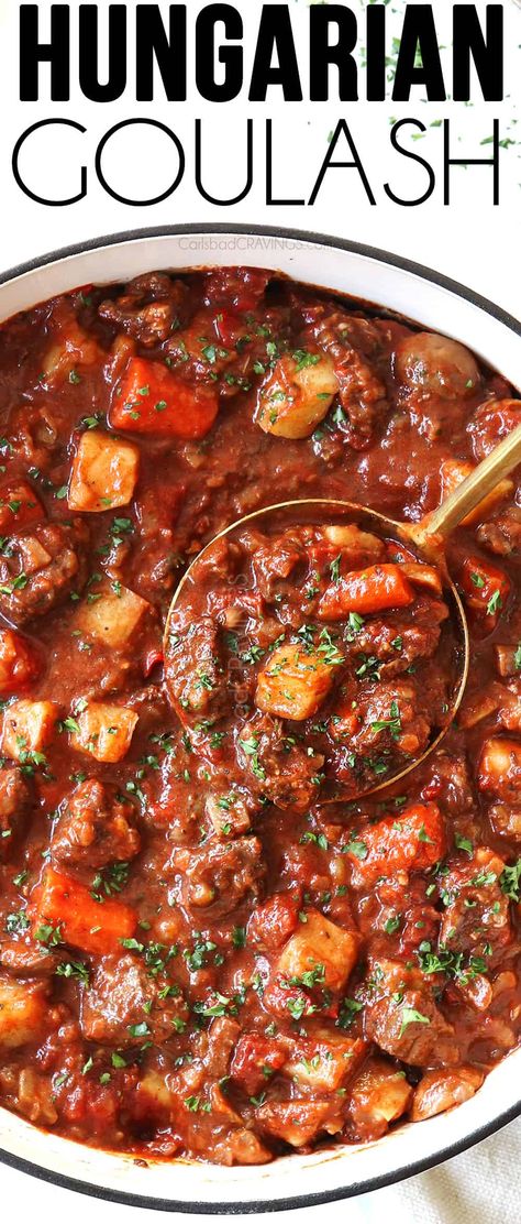 Serbian Goulash Recipes, Romanian Goulash, Romanian Polenta, Polenta Dumplings, Dinner Calendar, Best Goulash Recipes, Ankor Wat, Hungarian Dishes, Easy Goulash Recipes