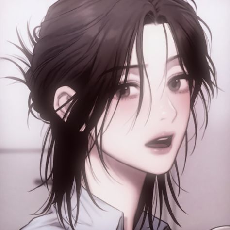 Female Icons Discord, Manhwa Icons Aesthetic, Manhwa Girl Pfp, Manhwa Beauty, Bijoux Piercing Septum, Manhwa Girl, Watercolor Art Face, Manhwa Icons, Manga Hair