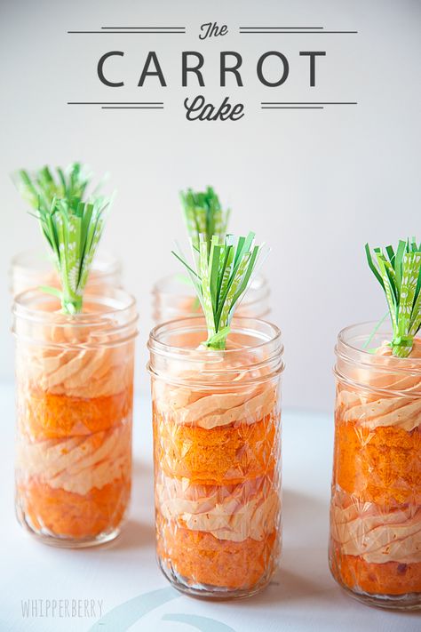 The-Carrot-Cake-from-WhipperBerry Easter Cake In A Jar, Dessert Spring, Clever Carrot, Cake Summer, Ostern Diy, Carrot Cakes, Easter Recipe, Spring Dessert, Brunch Desserts