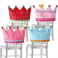 Crown Chair Top Covers - for Royal Celebrations! Chair Party Decor, Birthday Chair Cover, Birthday Chair Cover Classroom, Diy Baby Birthday Crown, Birthday Crown Sewing Pattern, Princess Time Out Chair, Birthday Chair, Chair Covers Party, Chair Back Covers