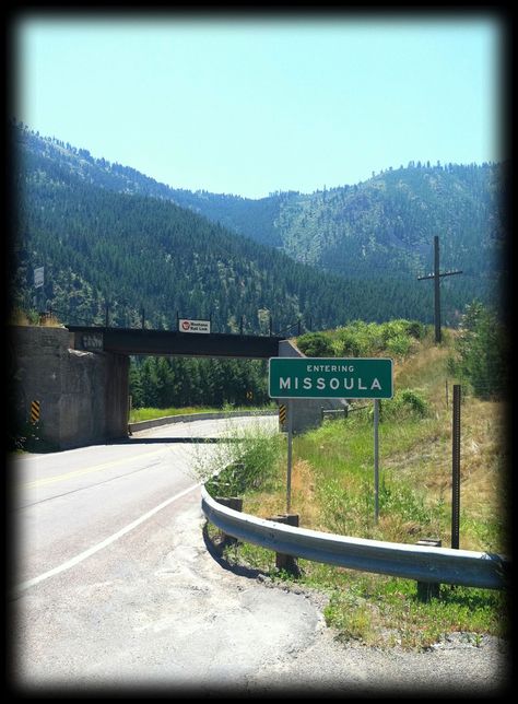 Entering Missoula from East Missoula. Pinned by http://FlanaganMotors.com Missoula Aesthetic, Eva Core, City Signs, Western Montana, Americana Aesthetic, University Of Montana, Abandoned Town, Classy Cowgirl, Missoula Montana