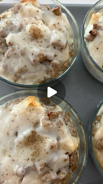 Meal Prep Biscuits And Gravy, Breakfast High Protein Meal Prep, Egg Bowls Breakfast Healthy, High Protein Biscuits And Gravy, Healthy Meal Prep Breakfast Ideas, Bariatric Breakfast, Protein Packed Breakfast Casserole, Meal Prep Breakfast Bowls, Kodiak Protein Sausage Muffins