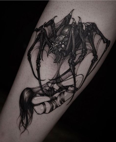 Marionette Tattoo, Spider Tattoos, Insect Tattoo, Sharpie Tattoos, Wicked Tattoos, Scary Tattoos, Spider Tattoo, Creepy Tattoos, Horror Tattoo