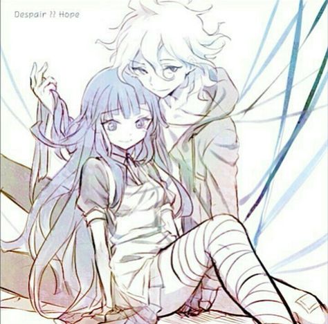 Nagito and Mikan Nagito And Mikan, Nagito X Mikan, Danganronpa Junko, Pink Blood, Izuru Kamukura, Mikan Tsumiki, Story Love, Danganronpa 2, Super Danganronpa