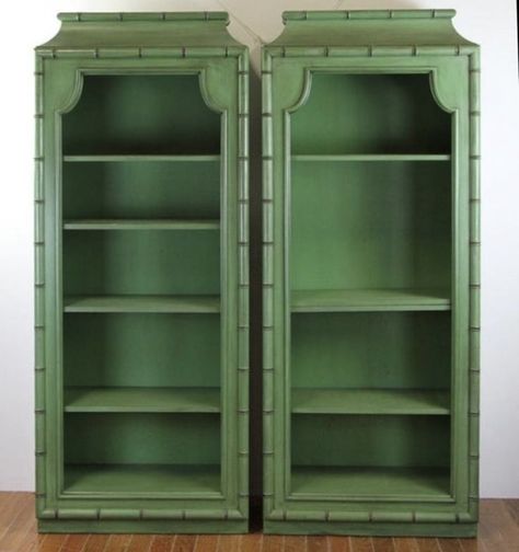 Painted Bookcases, British Colonial Style, Casa Vintage, Chinoiserie Style, Bamboo Furniture, Furniture Renovation, Faux Bamboo, Business Needs, Rattan Furniture