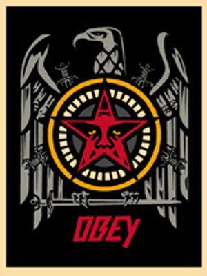 Slayer Eagle | Shepard Fairey | 2002 Shepard Fairy, Cool Poster Designs, Obey Giant, Shepard Fairey Obey, Illustrative Design, Retro Style Posters, Skateboard Art Design, Obey Art, Propaganda Art