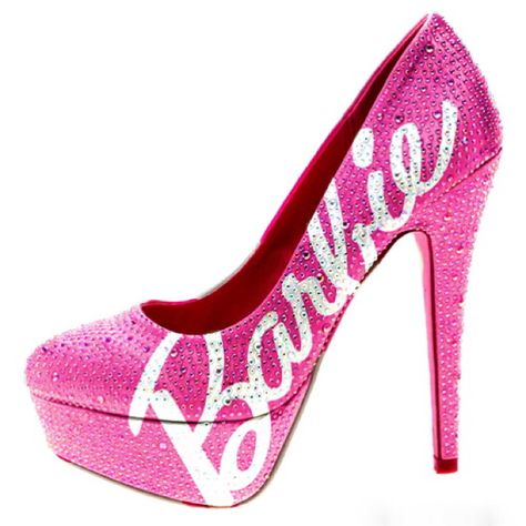 Barbie High Heels Hak Tinggi, Diamond Heels, Barbie Shoes, Rhinestone High Heels, Pink High Heels, Platform High Heel Shoes, Pink Swarovski, Shoes Photo, Pink Shoes