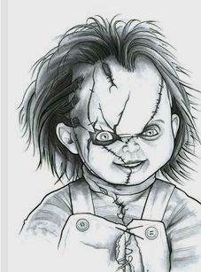 Chucky Drawing, Pixels Film, Drawing Horror, Chucky Tattoo, Art Scary, Horror Movie Tattoos, Nightmare Before Christmas Tattoo, Scary Drawings, Horror Drawing