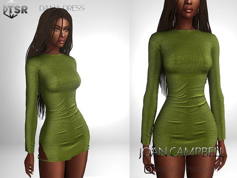 The Sims Resource - Dana Dress Ralph Lauren Sims 4 Cc, Sims Resource Clothes, Sims 4 Casual Dress, The Sims 4 Cc Clothing For Women Dress, Sims 4 Cc Sweater Dress, Sims Resource Dress, Sifix's Dress Sims 4, Dana Dress, Sims 4 Cas Mods