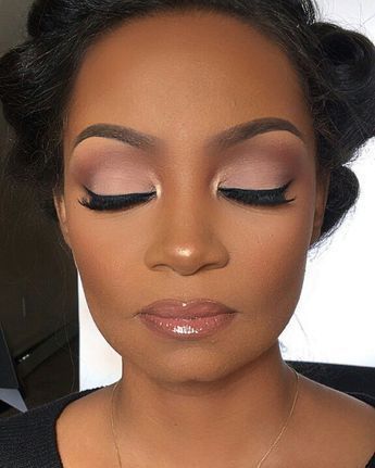 Quince Makeup Dark Skin, Work Makeup Ideas For Black Women, 1955 Makeup, Nude Makeup Black Women, Bridal Makup, Nice Makeup, Makeup Nude, Wedding Hairstyles And Makeup, Bedroom Eyes