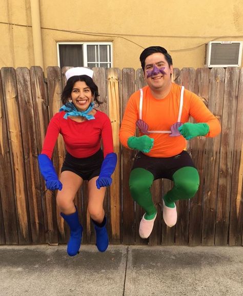 Mermaid Man and Barnacle Boy | DIY Halloween costume Mermaid Man And Barnacle Boy Costume Diy, Shark Boy And Lava Girl Costumes College, Duo Costume Ideas Boy And Girl, Guy And Girl Halloween Costumes, Mermaid Man And Barnacle Boy Costume, Duo Costumes Boy And Girl, Mermaid Man Costume, Mermaid Man And Barnacle Boy, Mermaid Man And Barnacle