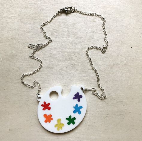 Clay Paint Palette, Acrylic Paint Palette, Polymer Clay Paint, Polymer Clay Painting, Clay Paint, Paint Palette, Etsy Australia, Acrylic Paint, Pendant Necklaces