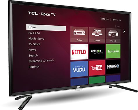 TCL Roku TV I chose this item because it's an all in one tv. There's no need to either connect your laptop or another device to your tv whenever you want to listen to music, get on YouTube, or Netflix. Tcl Tv, Saving Face, Roku Tv, Tv Store, Cable Box, Tv Antenna, Home Movies, Streaming Tv, Led Tv