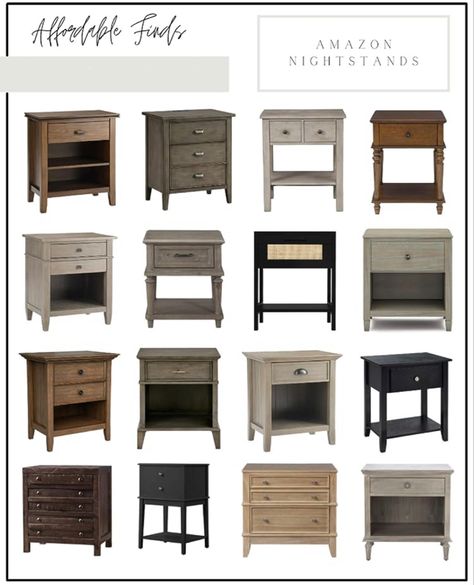 Solid wood nightstands from Amazon. The best wooden side tables. 1,2,3 drawer bedside tables. Traditional, transitional, vintage, rustic, antique, modern farmhouse style. Bedroom essentials. How to furnish your dorm. Affordable, budget friendly bedroom finds. Light wood. Rattan. Dark wood black wood. Grey wood. Stained wood Follow my shop @Andrea_Camila_Interiors on the @shop.LTK app to shop this post and get my exclusive app-only content! #liketkit #LTKhome @shop.ltk https://liketk.it/4kaX7 Affordable Nightstand, Three Drawer Nightstand, Vintage Nightstand, Best Amazon Products, Bedroom Essentials, Wood Nightstand, Bedroom Inspo, Guest Bedroom, Bedside Table