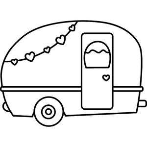 Camper Drawing Simple, Camper Coloring Pages, Rv Drawing, Camper Tattoo, Camper Drawing, Caravan Art, Camper Clipart, Camper Quilt, Camper Art