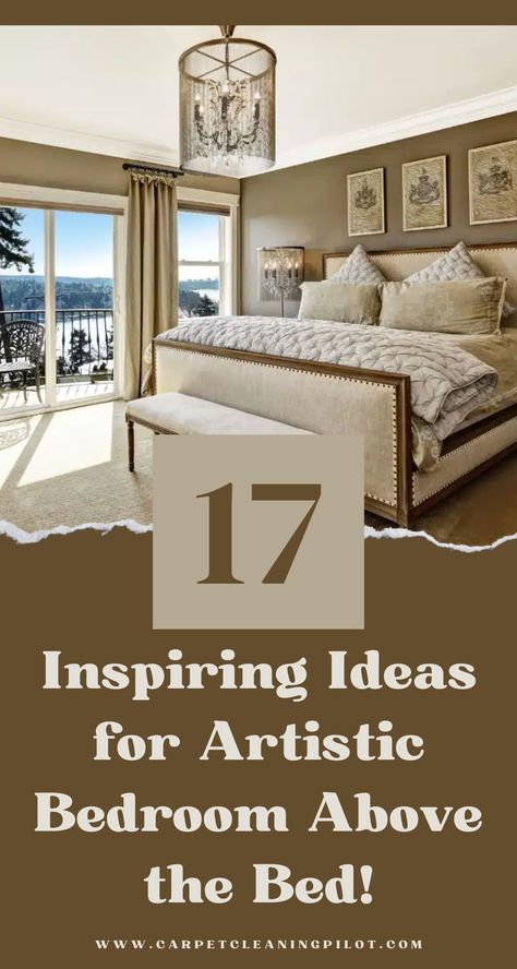 Discover creative ways to decorate above your bed with art, including gallery walls, oversized canvases, and unique arrangements that enhance your bedroom's aesthetic appeal! Art For Bedroom Walls Above Bed, Art Above Bed Ideas, Ideas For Above The Bed, Decorate Above Bed, Artistic Bedroom, Above Bed Ideas, Bedroom Art Above Bed, Brown Headboard, Artist Bedroom