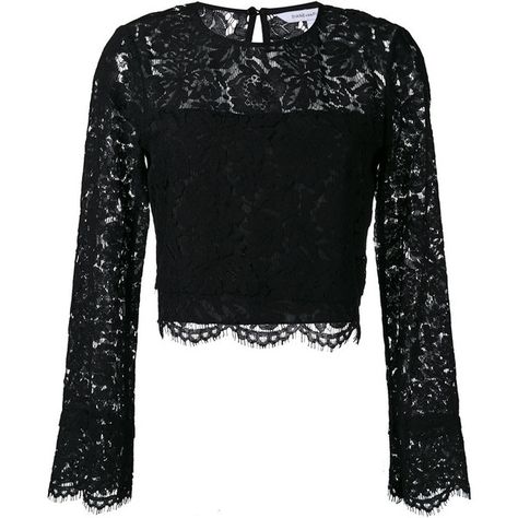 Diane Von Furstenberg floral lace cropped blouse ($225) ❤ liked on Polyvore featuring tops, blouses, black, floral print crop top, flower print blouse, floral lace top, floral crop tops and floral blouses Lace Bell Sleeve Top, Red Lace Top, Dvf Diane Von Furstenberg, Flower Print Blouse, Floral Lace Blouse, Floral Print Crop Top, Goth Clothing, Lacy Tops, Black Shirts